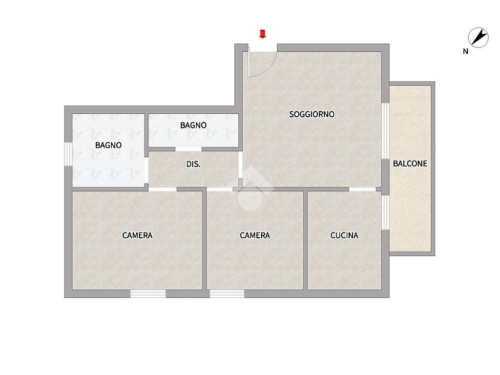 Trilocale Via C. Colombo, Rescaldina - planimetria 1