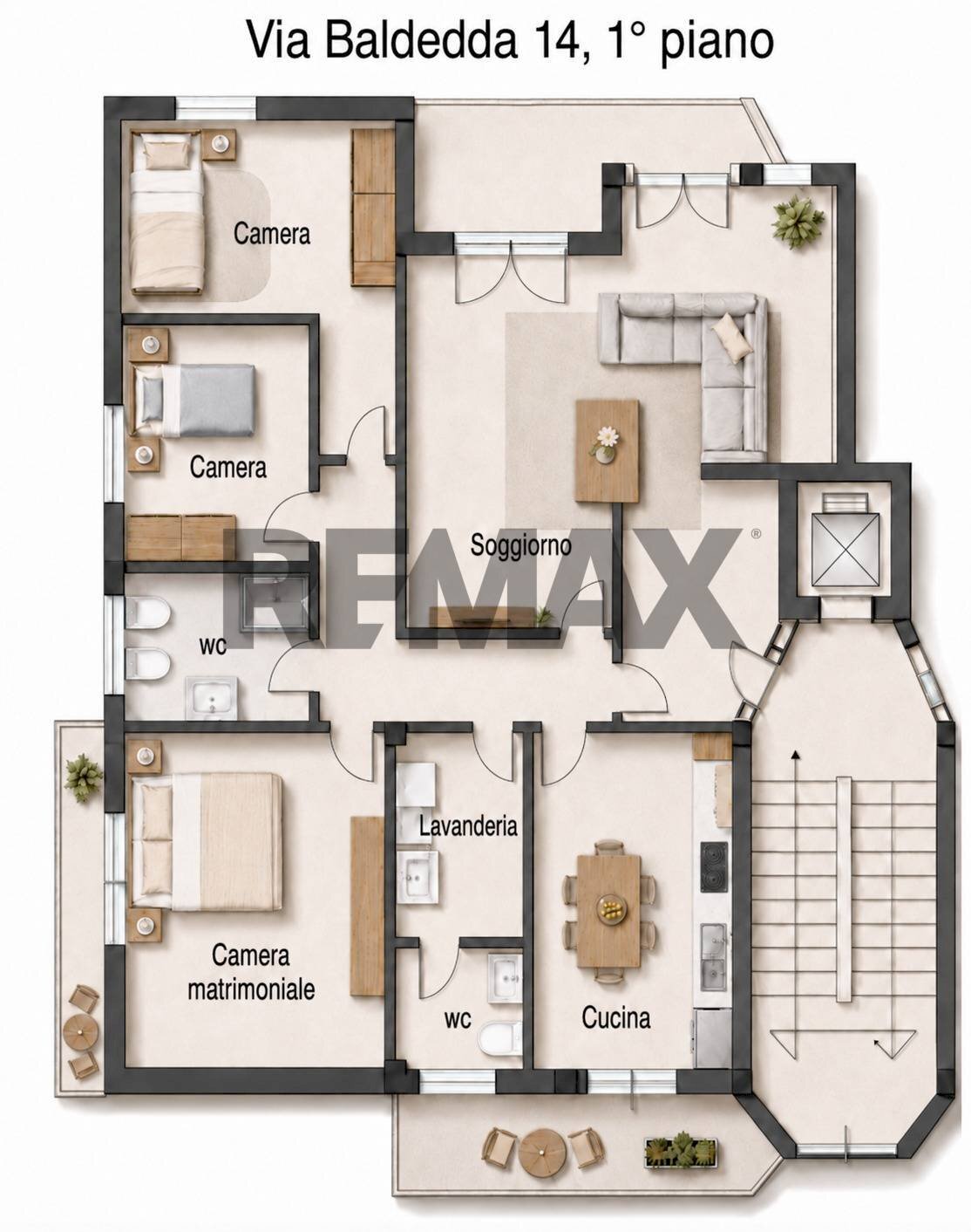Pianta 2D - Apartment Via Baldedda
 
14, Sassari - floor plans 1