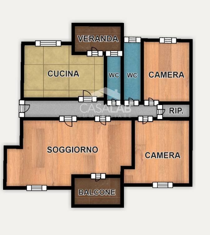 Foto 2 - Four-room apartment Via Gino Zappa
 
46, Palermo - floor plans 1