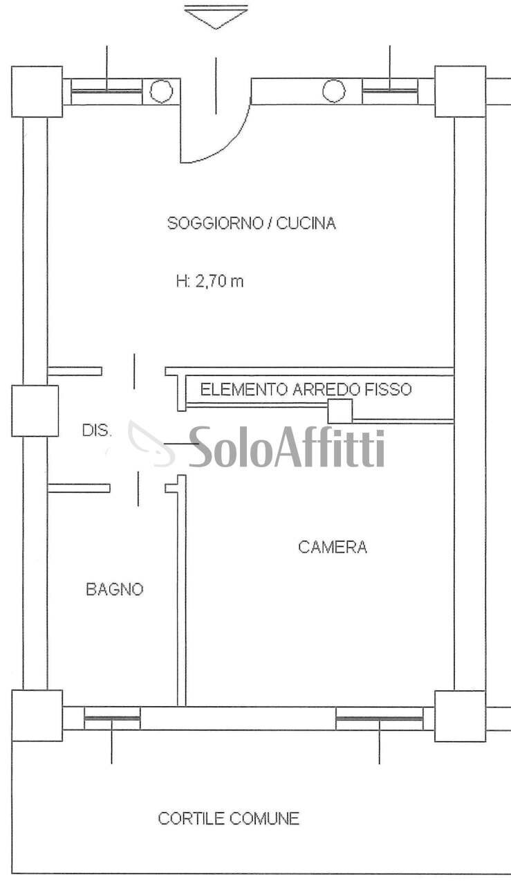 Planimetria - Trilocale Via Valle 7, Valle Salimbene - planimetria 1