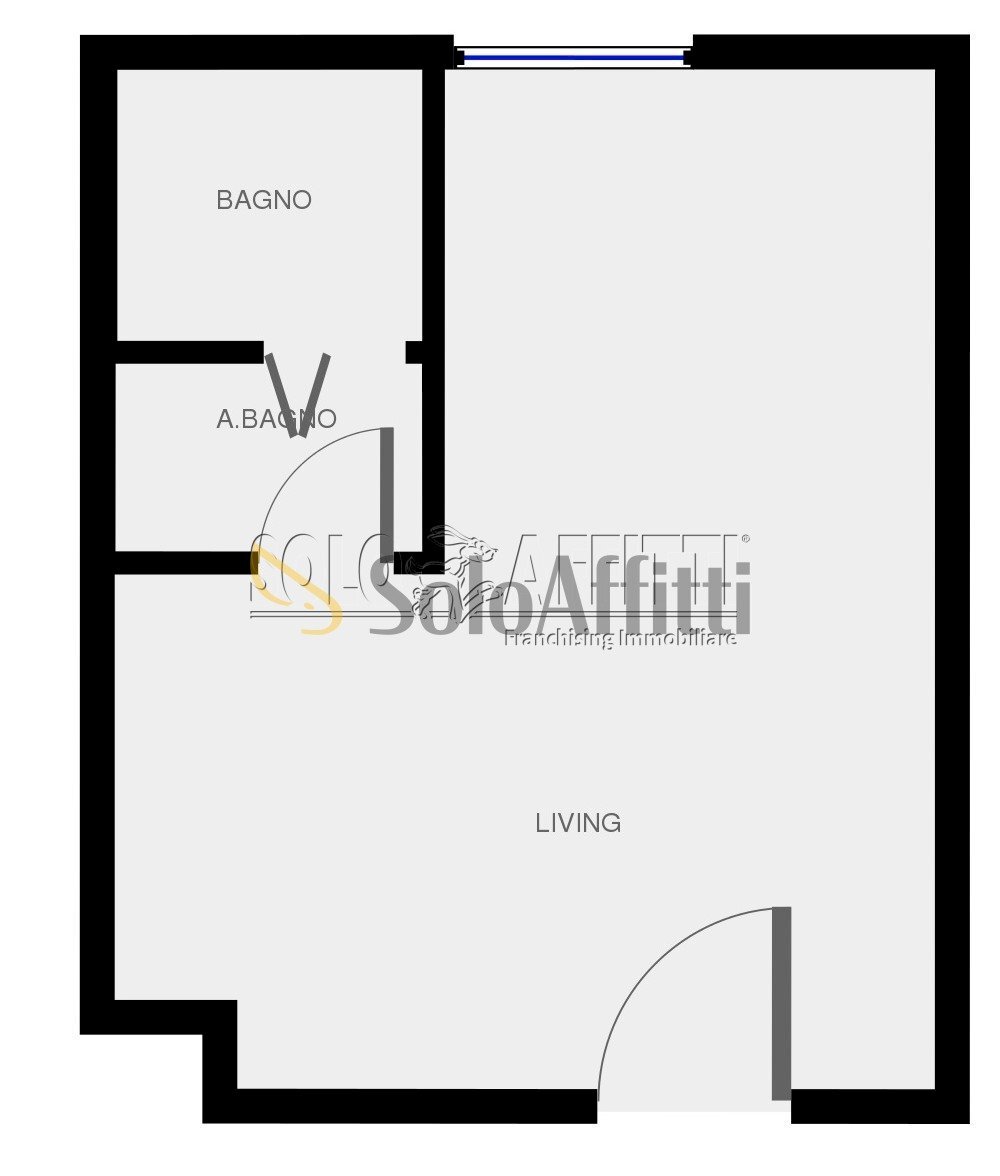 Planimetria a scopo illustrativo - One-room apartment Via Ferrini 71, Pavia - floor plans 1
