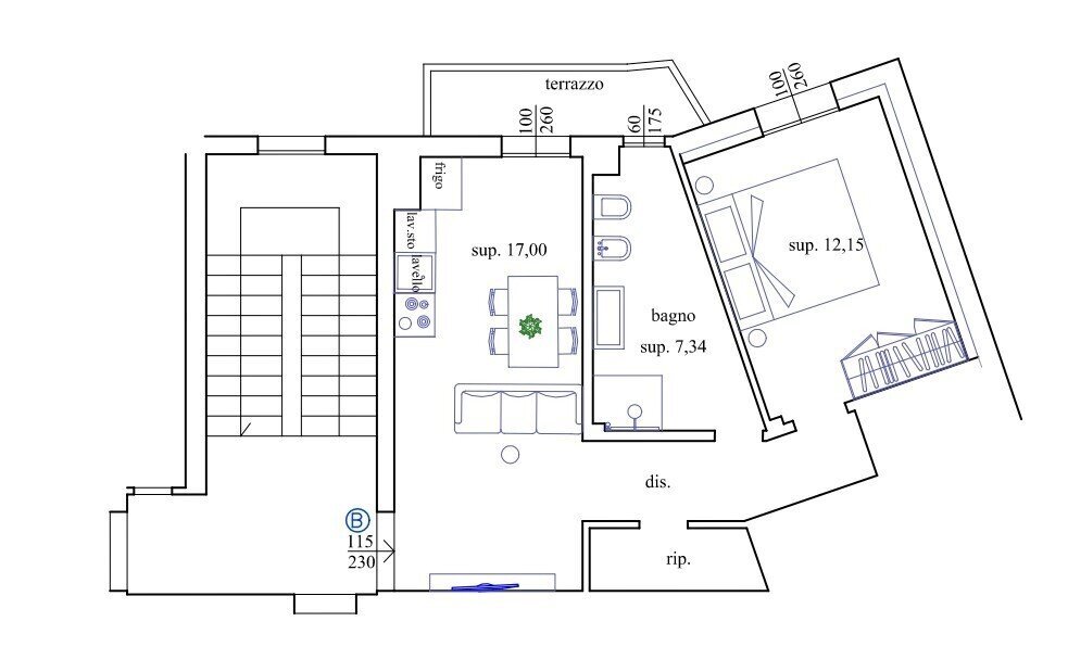 planimetrie UNITA\' B - Bilocale Via Antonio Santucci, Firenze (zona Santa Maria Novella) - planimetria 1
