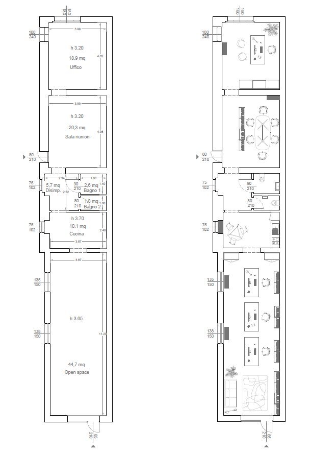 Planimetria - Show room Via Giovanni Antonio Amadeo 85, Milano (neighborhood Città Studi) - floor plans 1