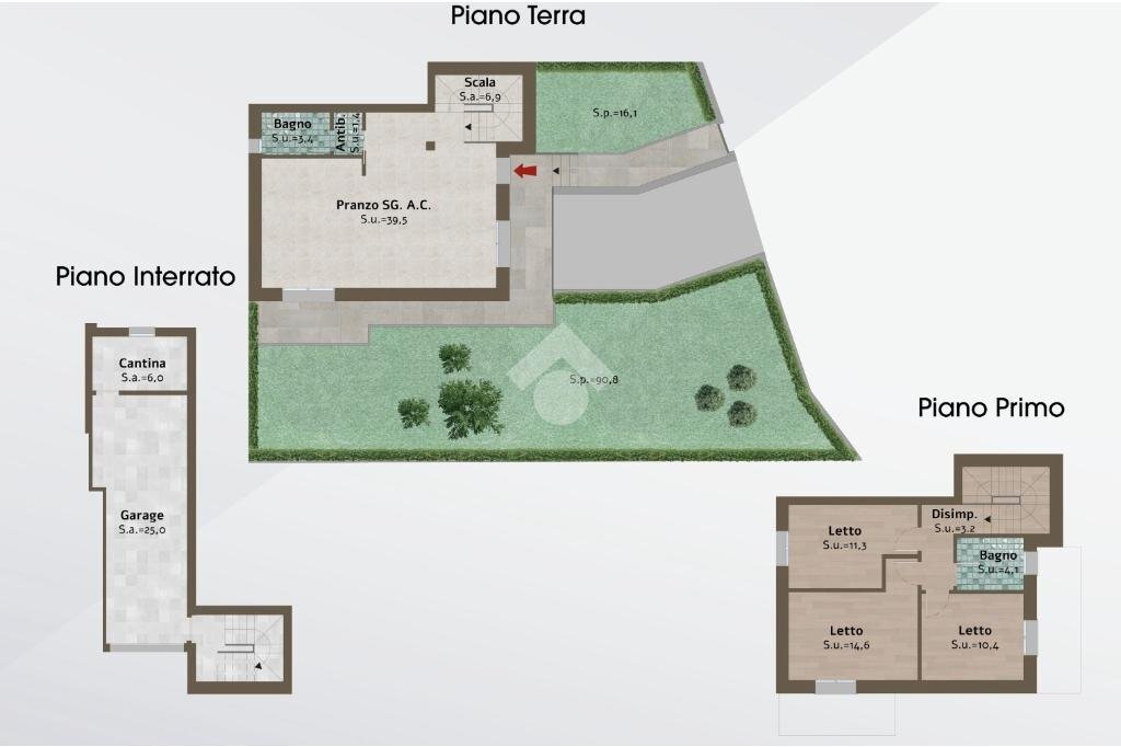 Terraced Villa Via Liberazione, Casalgrande - floor plans 1