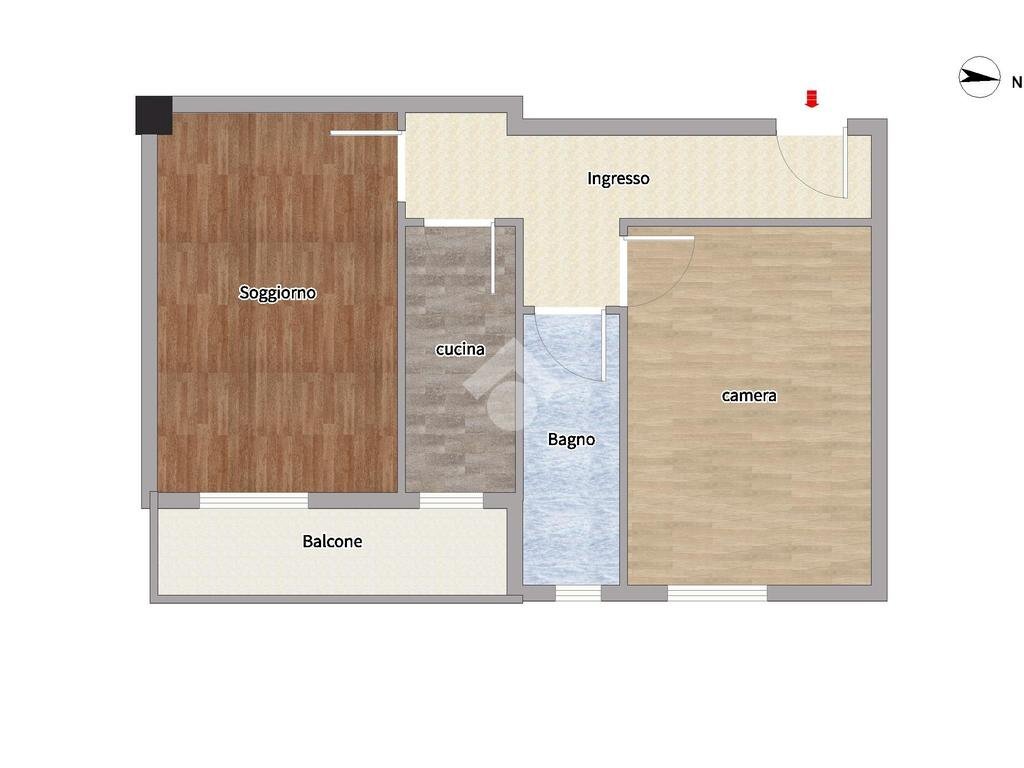 Bilocale Via Valle Isorno, Milano (zona Baggio) - planimetria 1