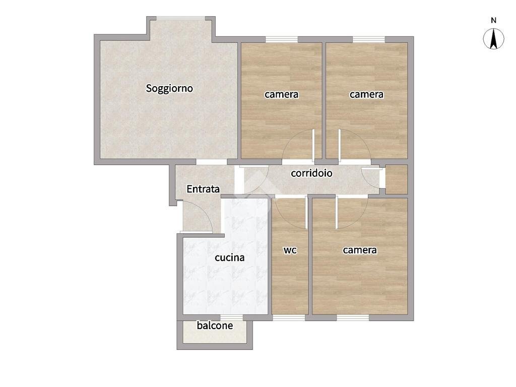 Quadrilocale Via Enrico Falck, Milano (zona Gallaratese) - planimetria 1