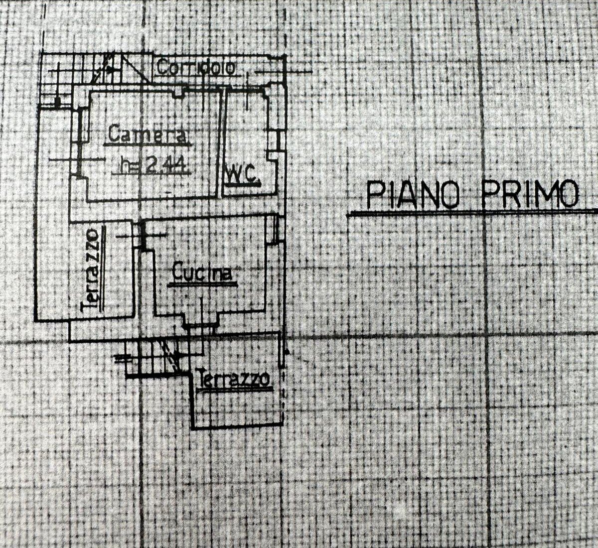 Portion of a house Via Fornaci, 22, Rorà - floor plans 1