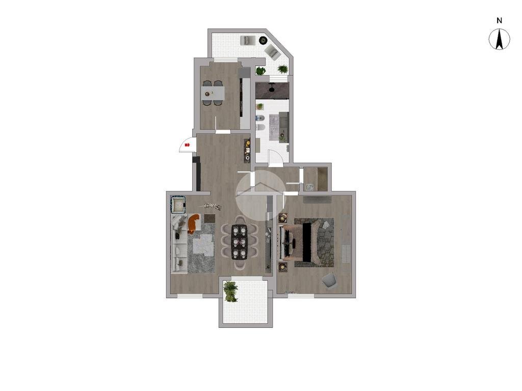 Two-room apartment Via Capinera, Milano (neighborhood Inganni) - floor plans 1