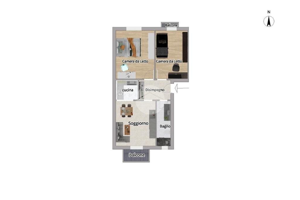 Three-room apartment Via Carlo Imbonati, Milano (neighborhood Maciachini) - floor plans 1