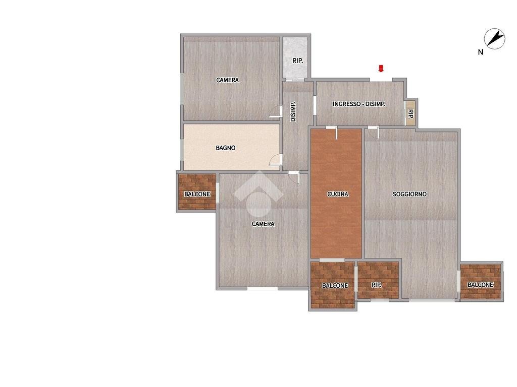Trilocale Piazza della Libertà, Cornaredo - planimetria 1