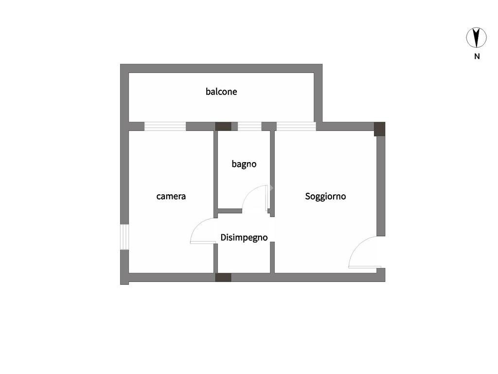 Two-room apartment Via Madrid, Parma (neighborhood San Lazzaro) - floor plans 1