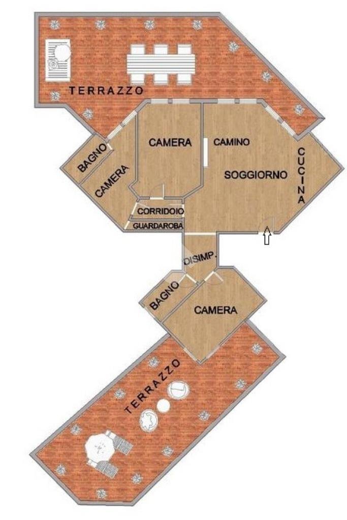 Quadrilocale Via G. Matteotti, Peschiera Borromeo - planimetria 1