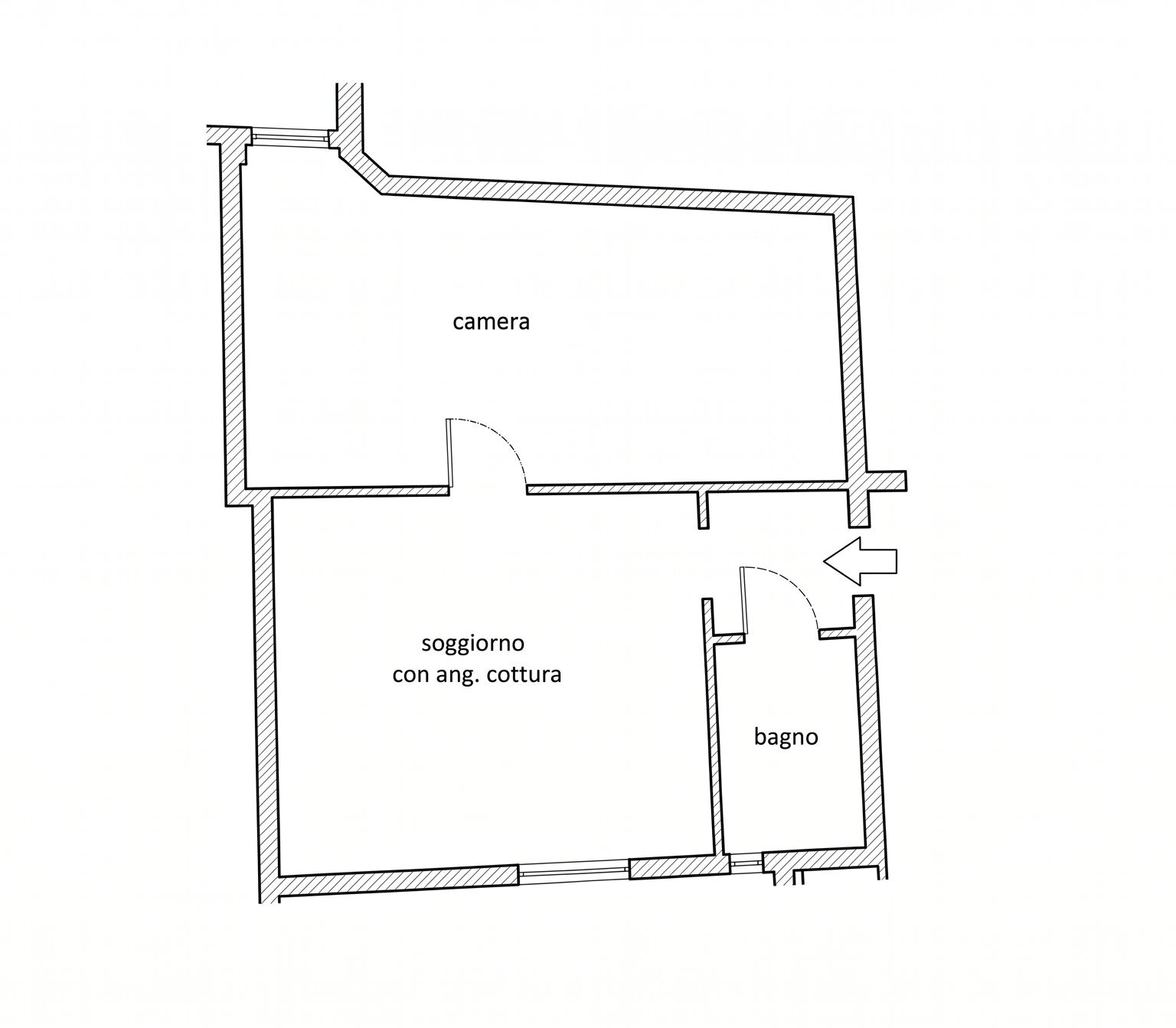 Bilocale via Porta Nova, Bologna (zona Centro Storico) - planimetria 1