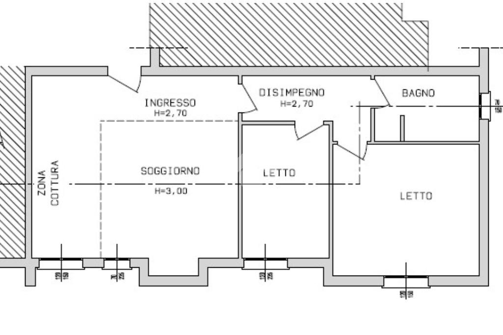 Three-room apartment via Trento, Scandiano - floor plans 1