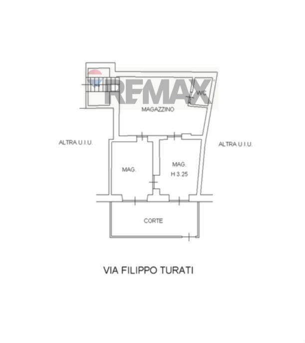 Pianta 2D - Magazzino via filippo turati
 
46, Monterotondo - planimetria 1