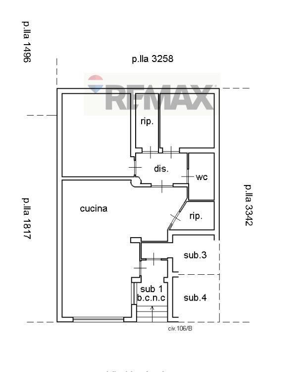 Pianta 2D - Four-room apartment Via Ungheria
 
106, Terrasini - floor plans 1