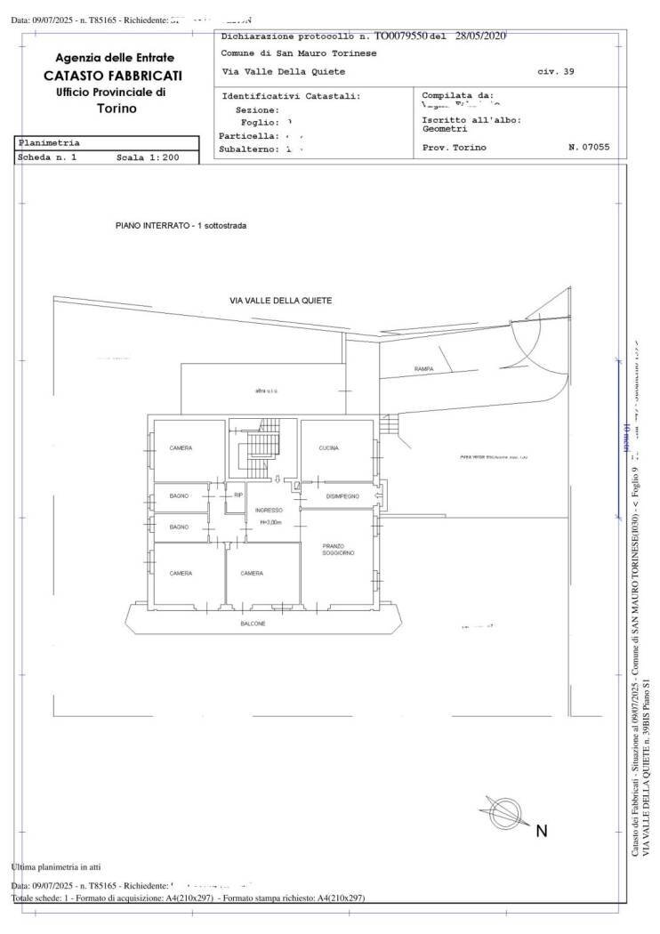 Villa via Valle della Quiete, 39, San Mauro Torinese - planimetria 1