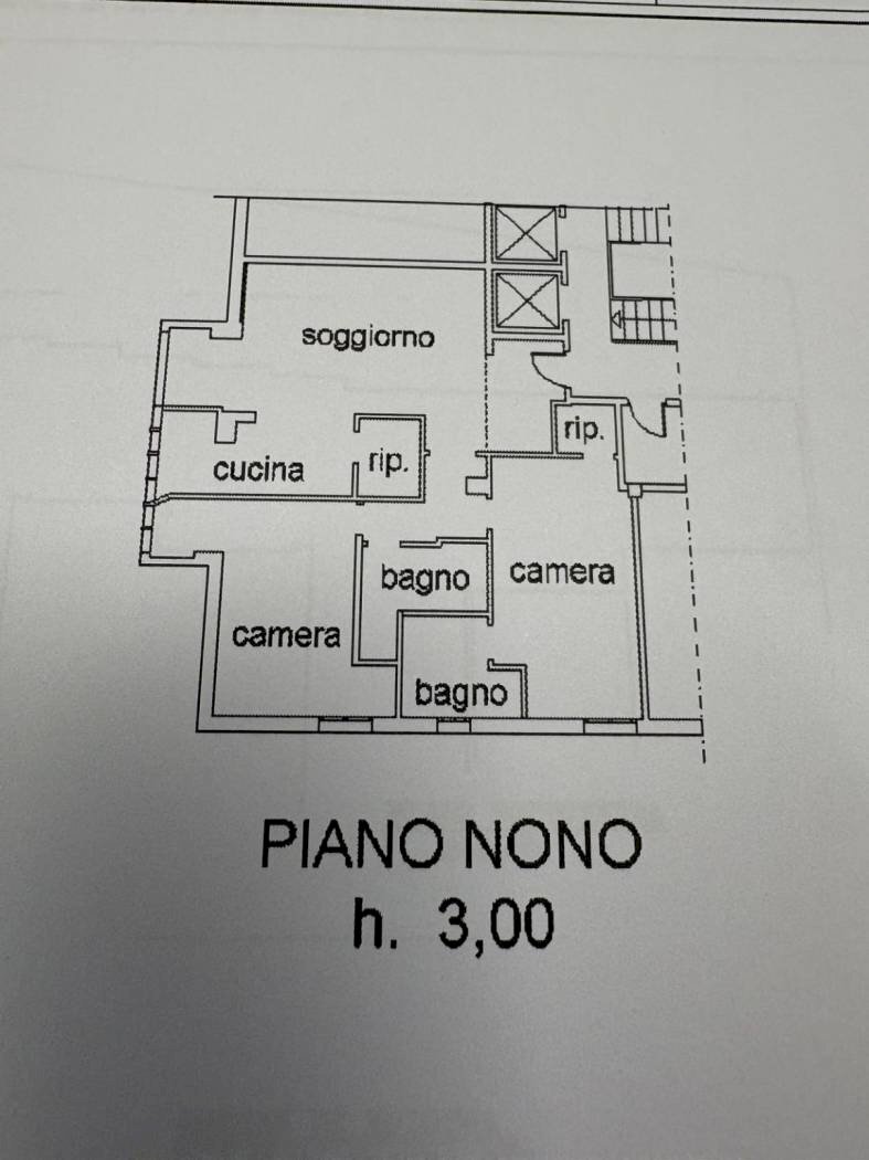 Quadrilocale via Spina, 11, Bologna (zona Mazzini) - planimetria 1