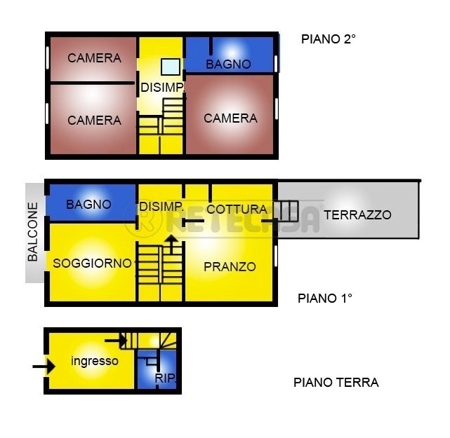 PlaniRete AE27 - Portion of a house Via Euro Menini 33, Viareggio - floor plans 1