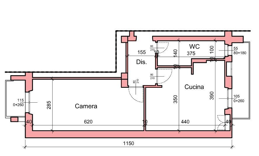 planimetria da ultimo rilievo maggio 2026 - Two-room apartment Via Meina 8, Torino (neighborhood Parella) - floor plans 1
