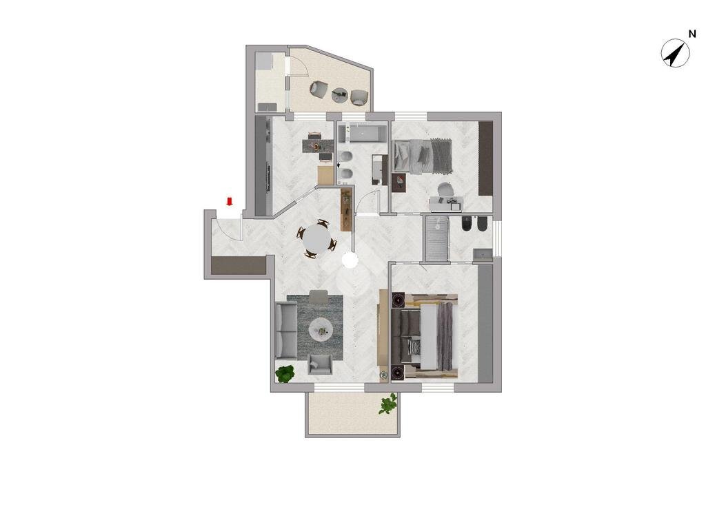 Trilocale Via Massa Carrara, Bologna (zona Savena) - planimetria 1