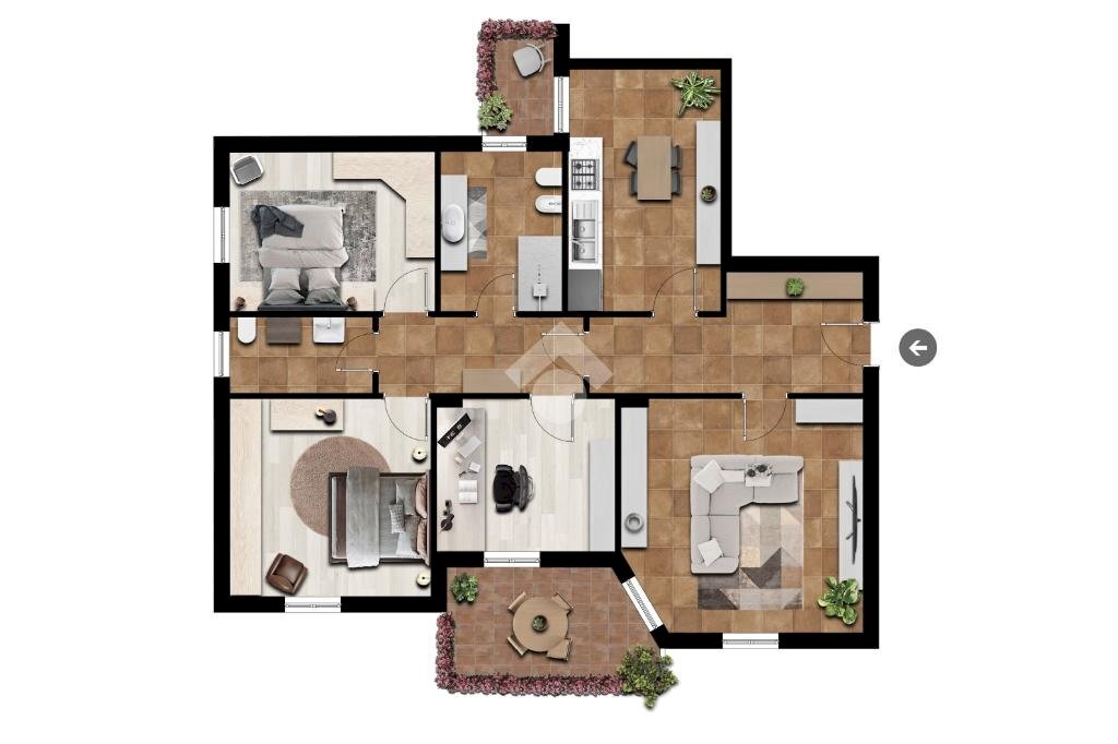 Four-room apartment Via Guido Reni, Pieve di Cento - floor plans 1