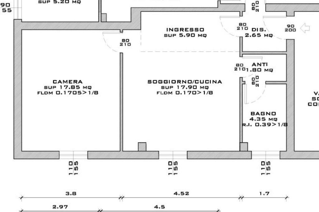 Bilocale Viale Risorgimento, Reggio nell'Emilia - planimetria 1