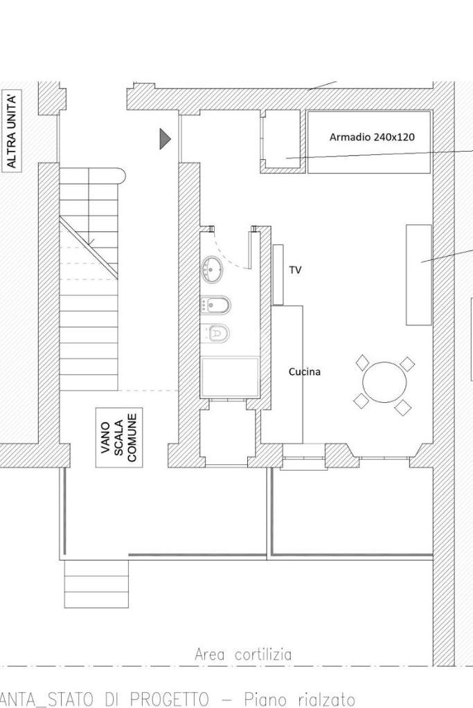 One-room apartment via Eugenio Carpi, Milano (neighborhood Lambrate) - floor plans 1