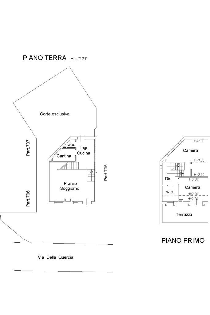 Terraced Villa Via della Quercia, Santa Sofia - floor plans 1