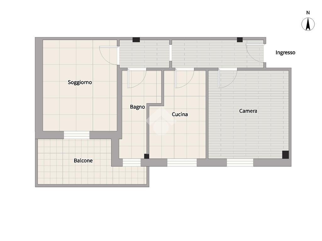 Two-room apartment Via giotto, Cornaredo - floor plans 1
