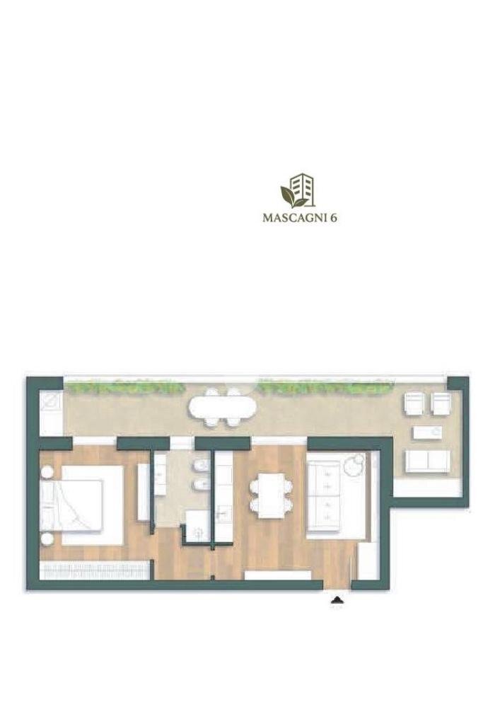 Two-room apartment Via Mascagni, Sedriano - floor plans 1