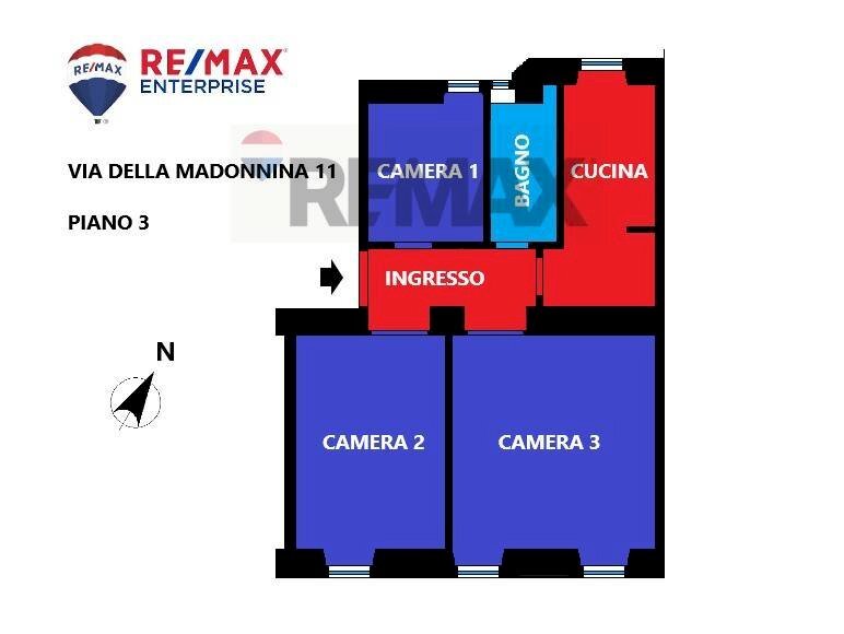 Pianta 2D - Four-room apartment Via Della Madonnina
 
11, Trieste - floor plans 1