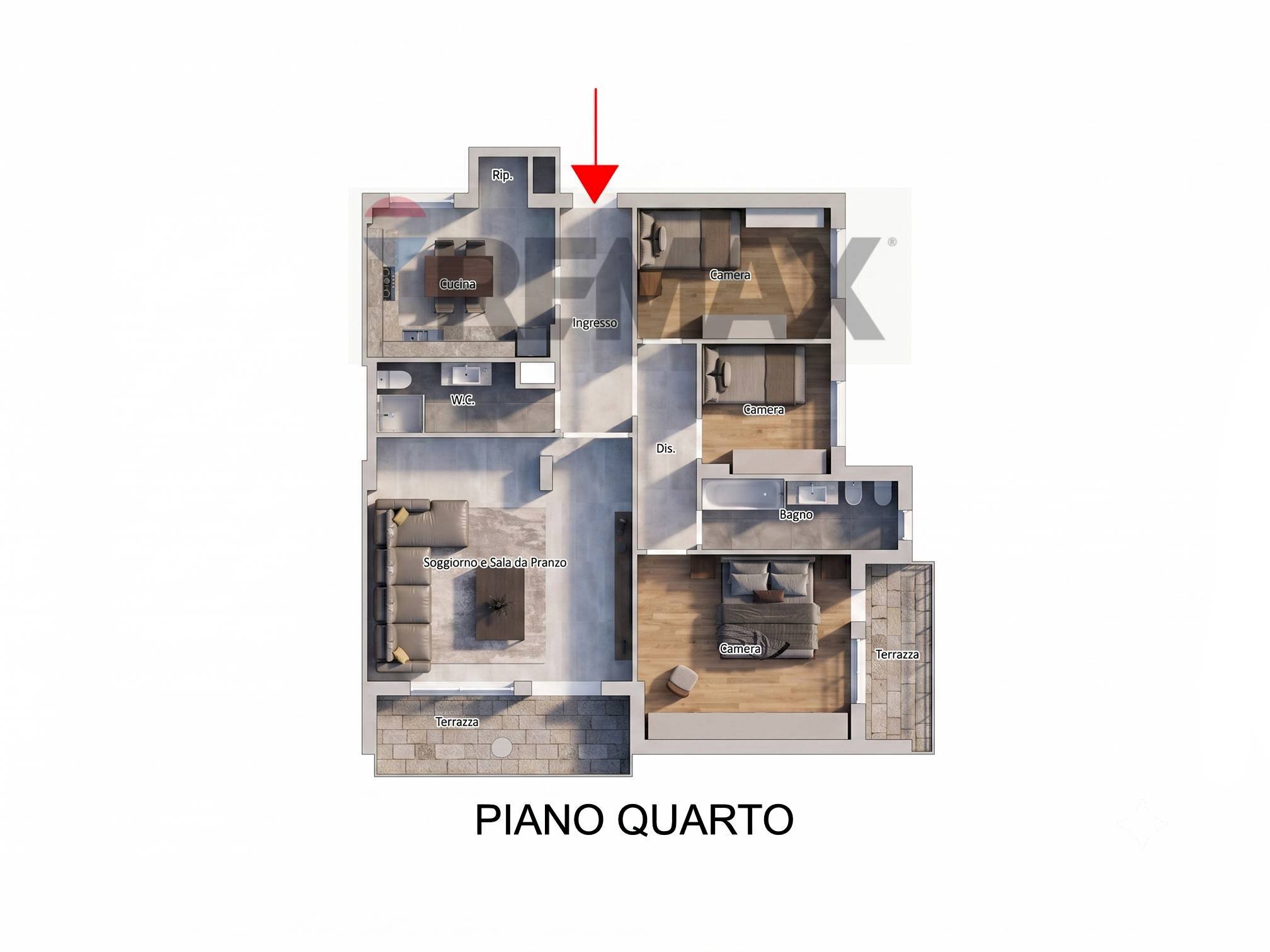Pianta 3D - Apartment Via Luigi Einaudi
 
23, Conegliano - floor plans 1