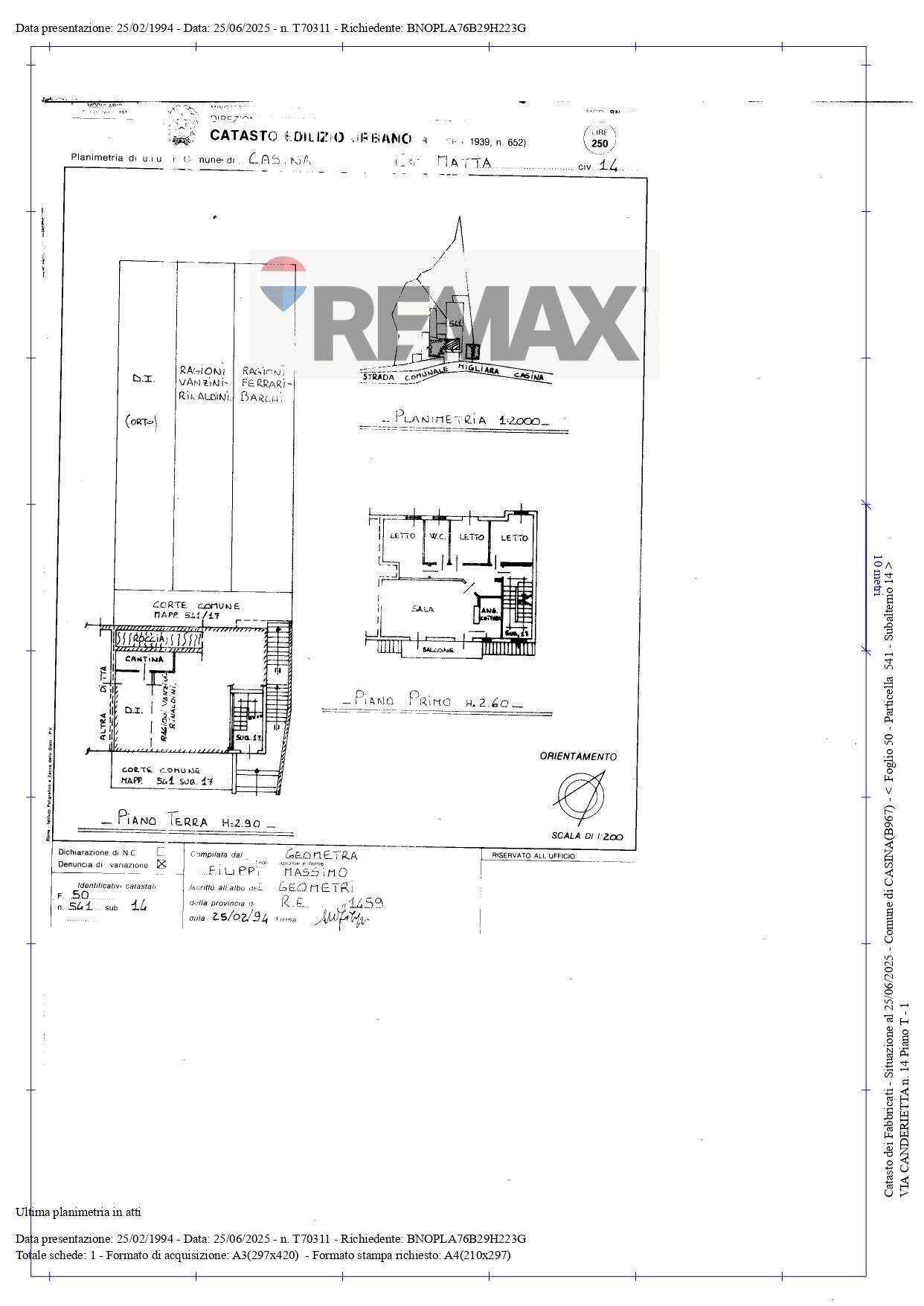 Pianta 2D - Quadrilocale Via Canderietta
 
14, Casina - planimetria 1