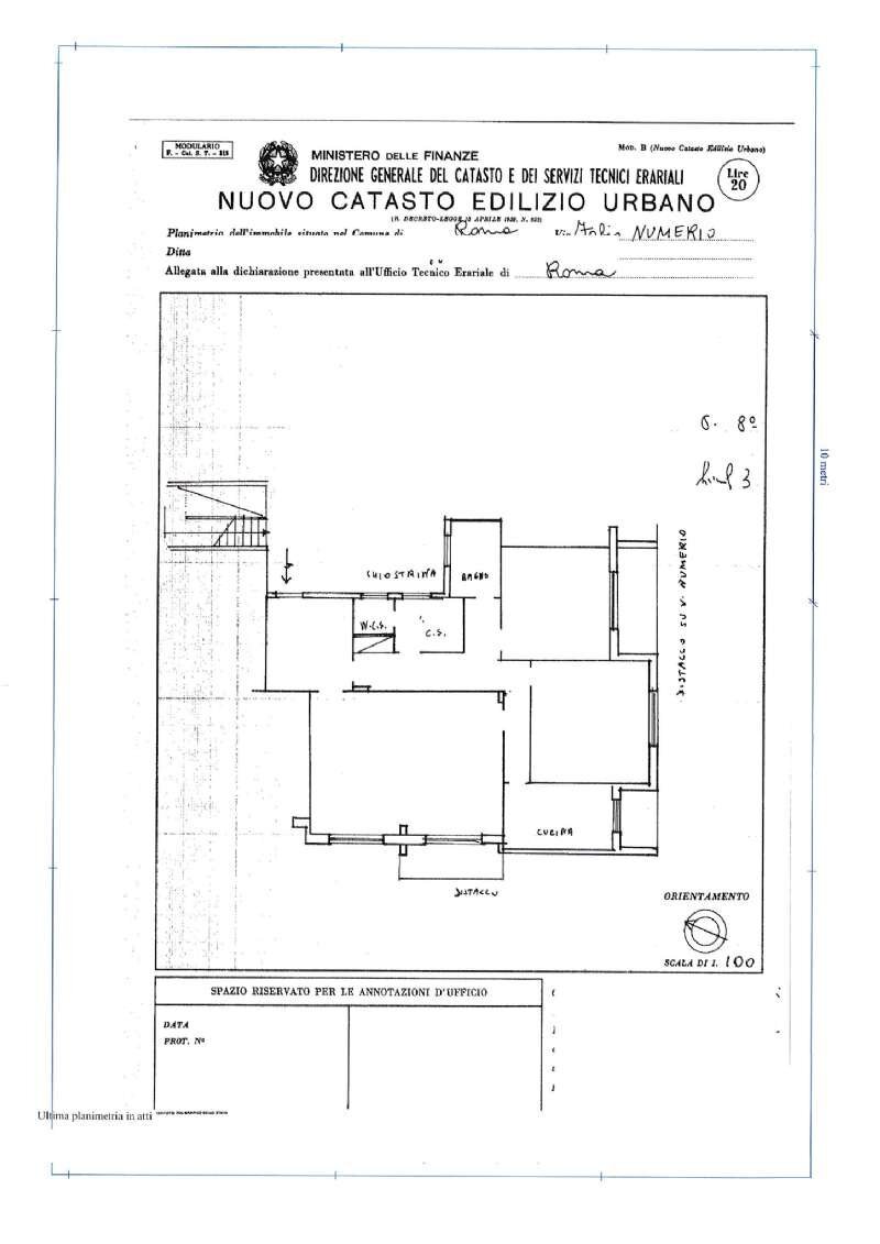 pln pubblicita\' - Three-room apartment via fabio numerio, Roma - floor plans 1