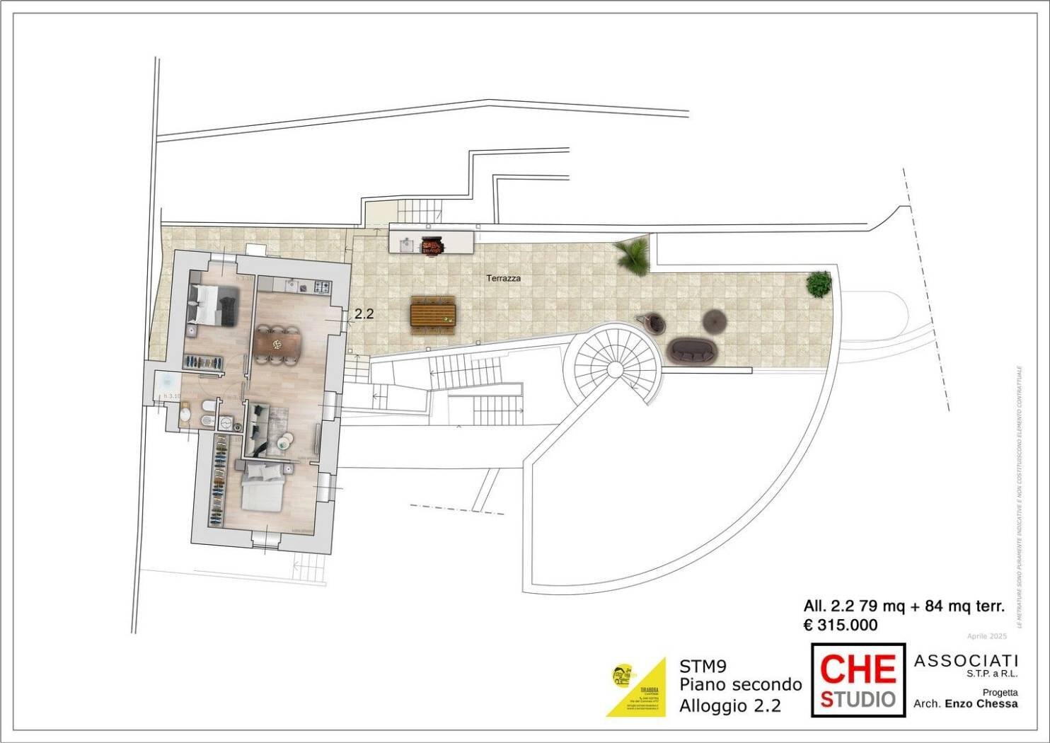 Three-room apartment via Sottomonte, 9, Trieste - floor plans 1
