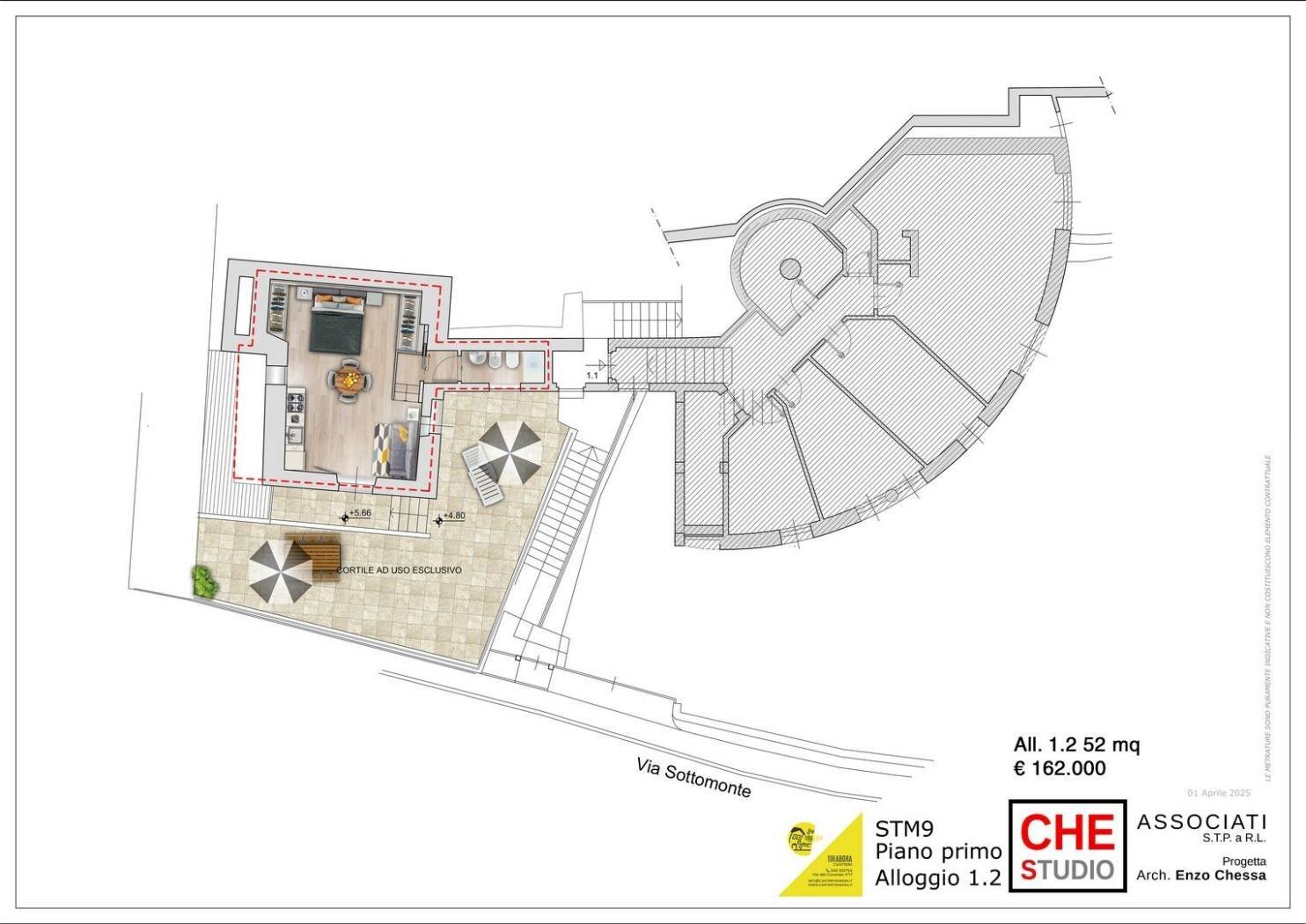 Monolocale via Sottomonte, 9, Trieste - planimetria 1