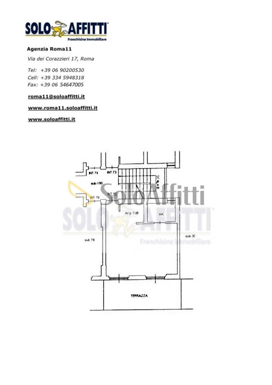 Solo Affitti Roma11 - Planimentria Via Lampariello - One-room apartment Via Giovanni Lampariello, Roma - floor plans 1
