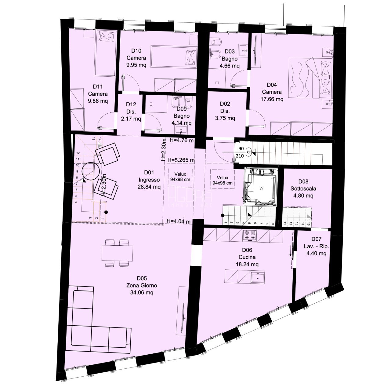 Pianta 2° - Attic Padova - floor plans 1