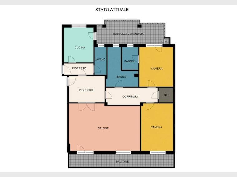 Appartamento Corso Trapani, 116, Torino (zona Pozzo Strada) - planimetria 1