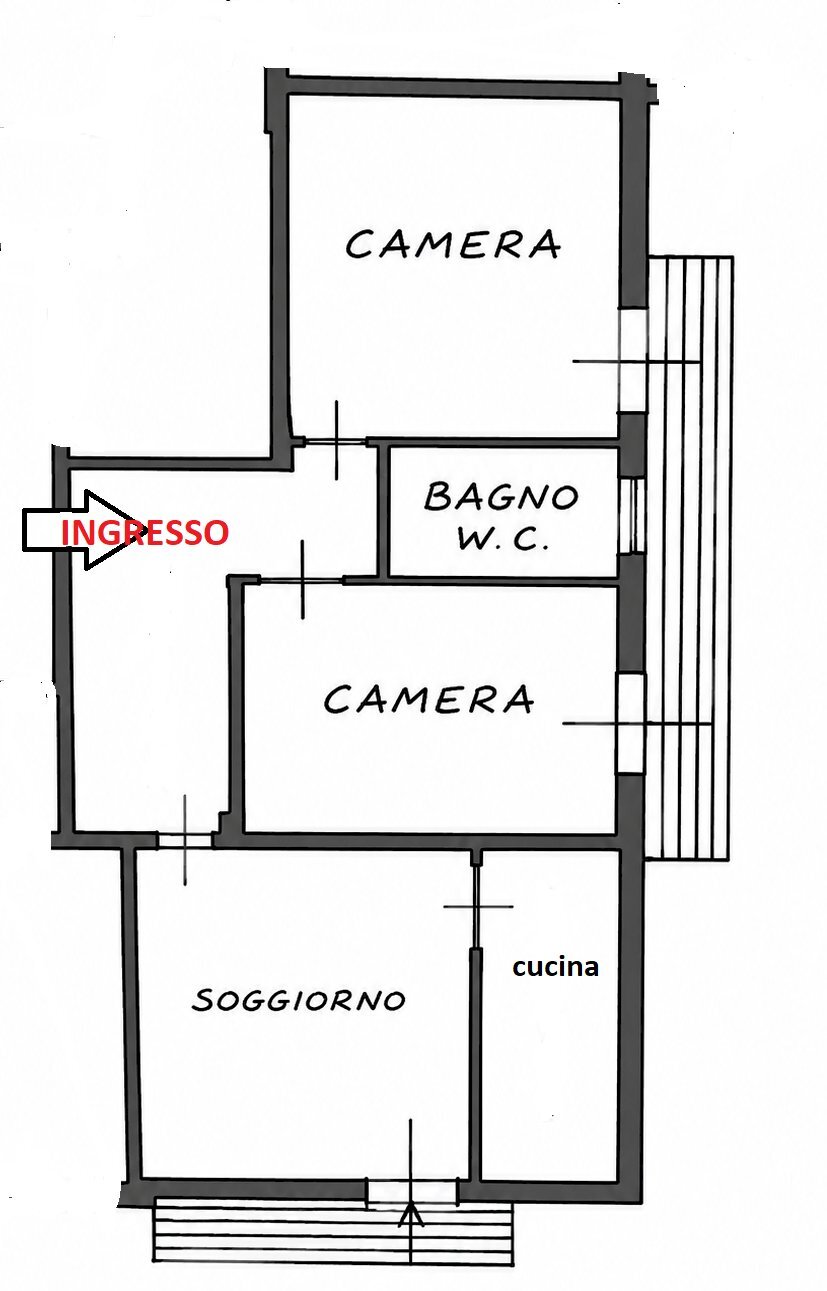 Trilocale Via G. Degli Esposti, Modena (zona Sant'Agnese - Università) - planimetria 1