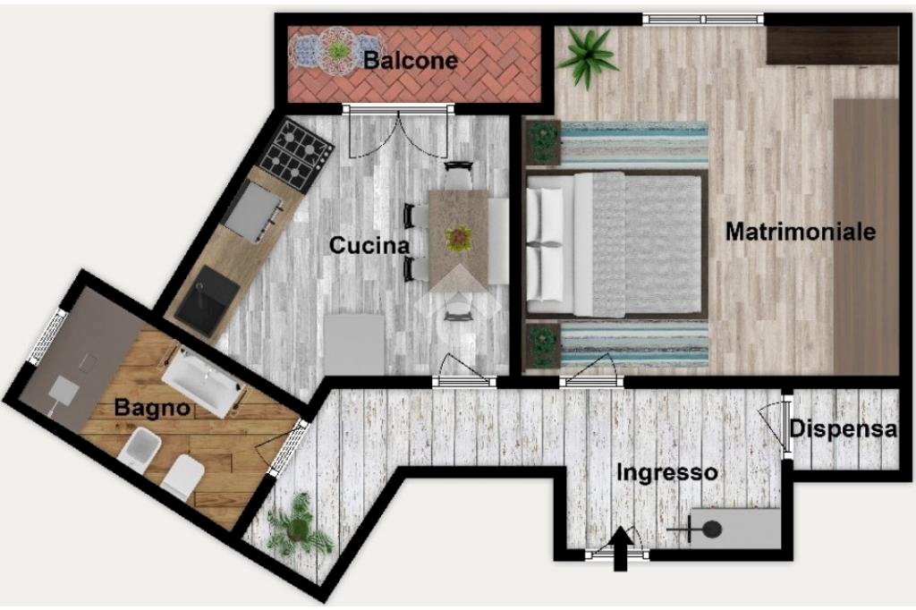 Bilocale Via Piacenza, Genova (zona Molassana) - planimetria 1