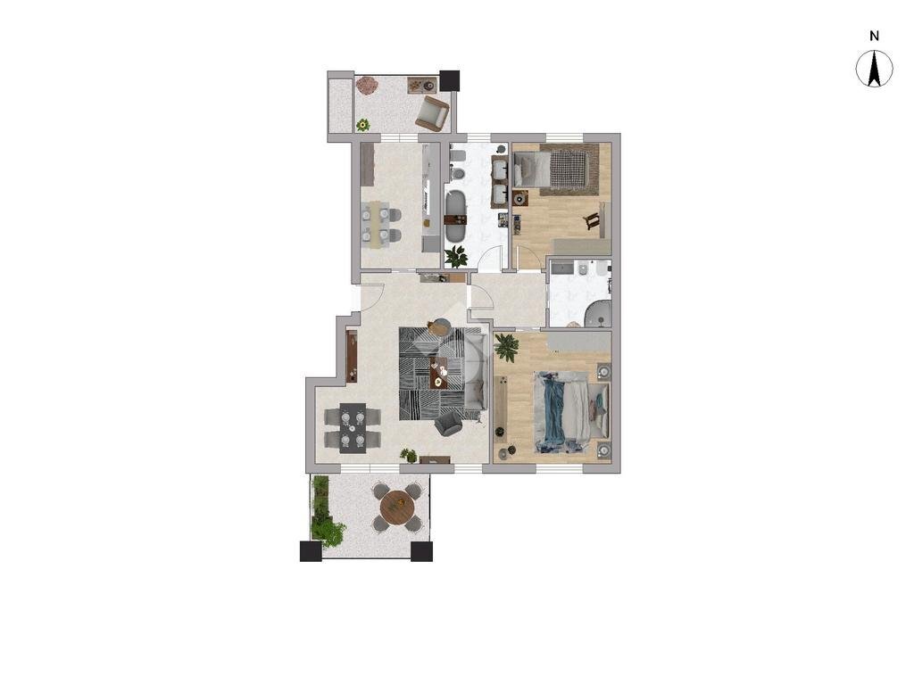 Three-room apartment Piazza Giovanni Falcone e Paolo Borsellino, Paderno Dugnano - floor plans 1