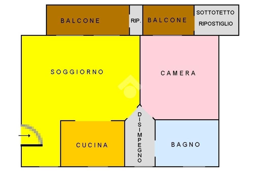 Two-room apartment Via Salvatore Quasimodo, Peschiera Borromeo - floor plans 1