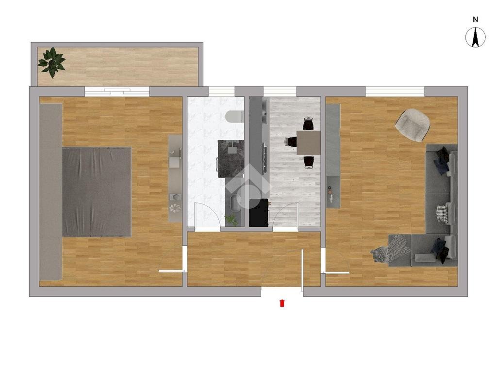 Two-room apartment Via T. Tasso, Cologno Monzese - floor plans 1