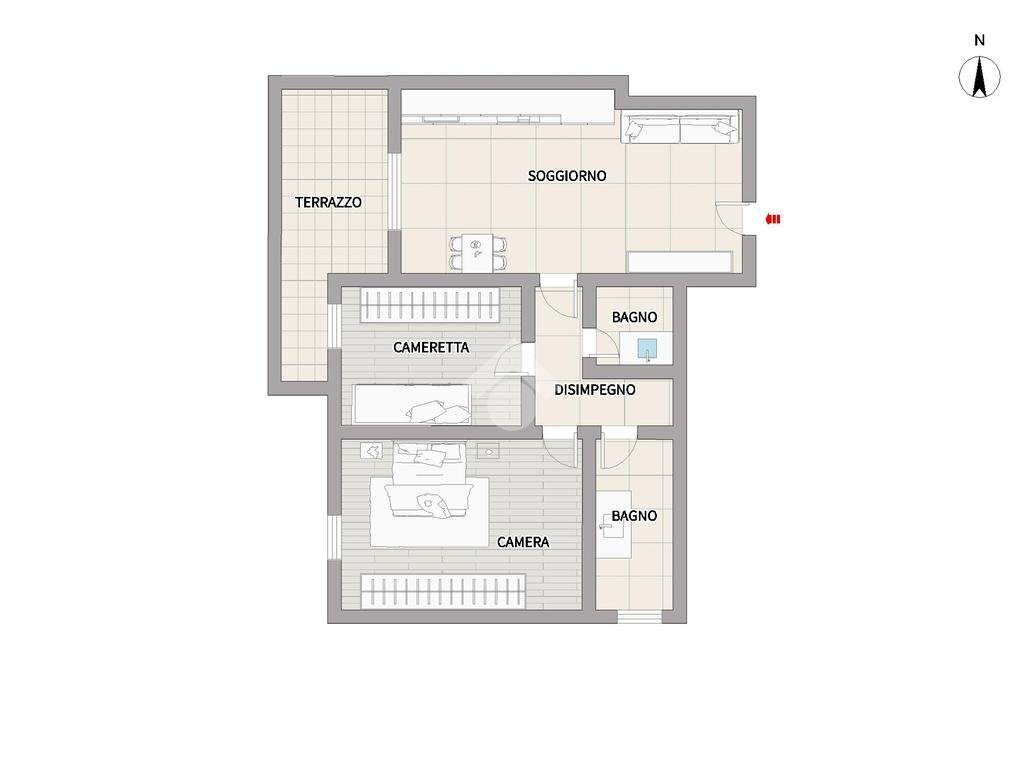 Three-room apartment Via Santa Maria, Bareggio - floor plans 1