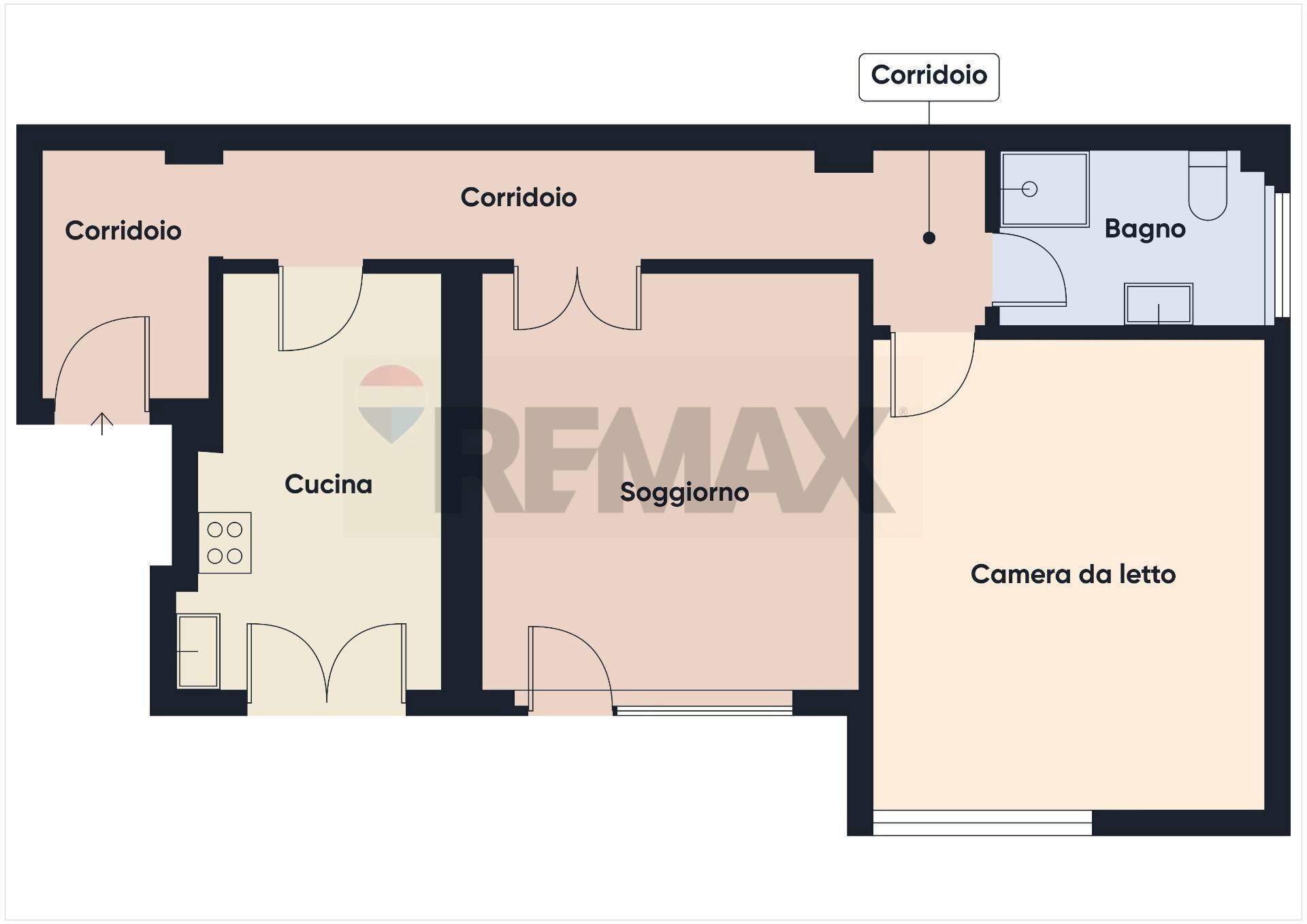 Pianta 2D - Two-room apartment Via Mameli
 
198, Rapallo - floor plans 1