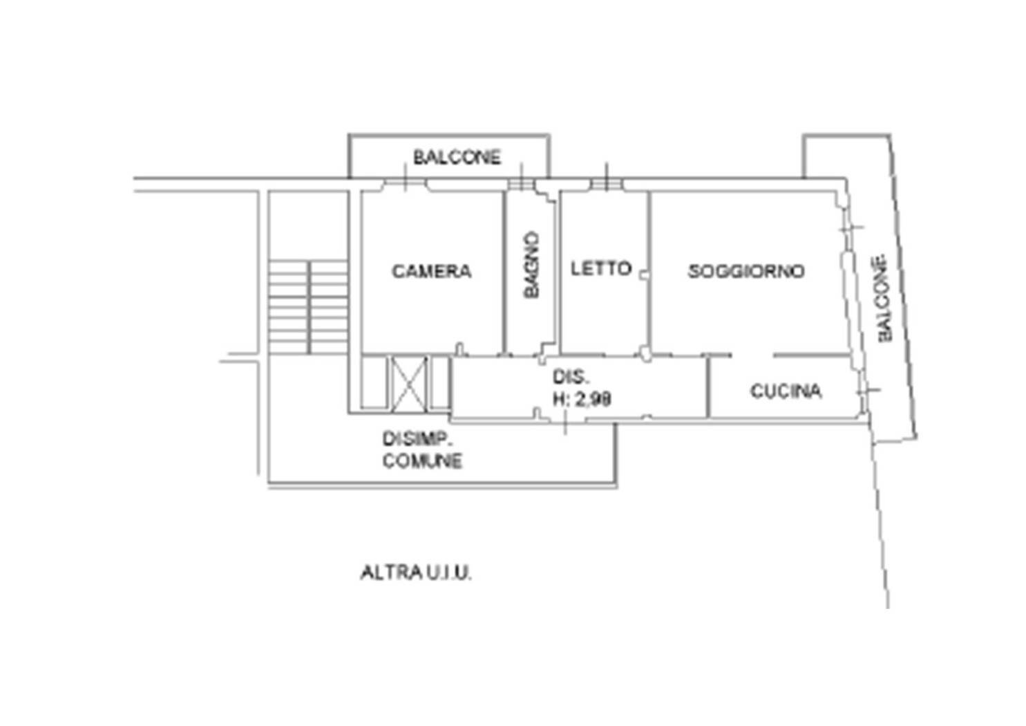 Trilocale via Pontremoli, Parma (zona Pablo) - planimetria 1