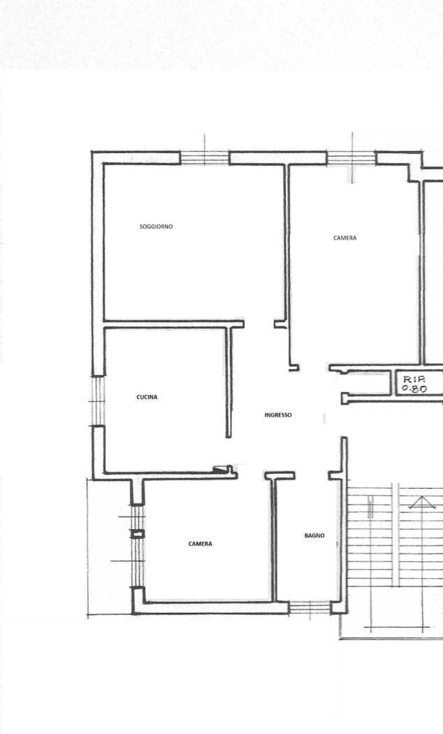 Trilocale via dell'Arcoveggio, 43/5D, Bologna (zona Bolognina) - planimetria 1