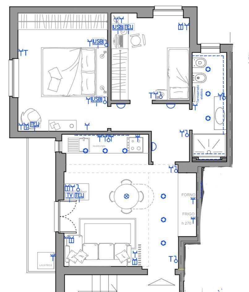 Planimetria - Trilocale Via Tino di Camaino, Firenze - planimetria 1